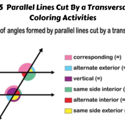 Parallel lines transversal cut flip book notes colorful worksheet