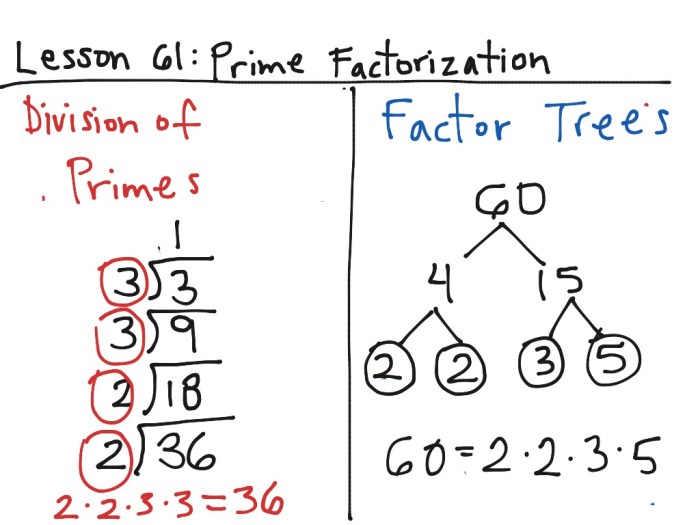 Lesson 1 prime factorization answers