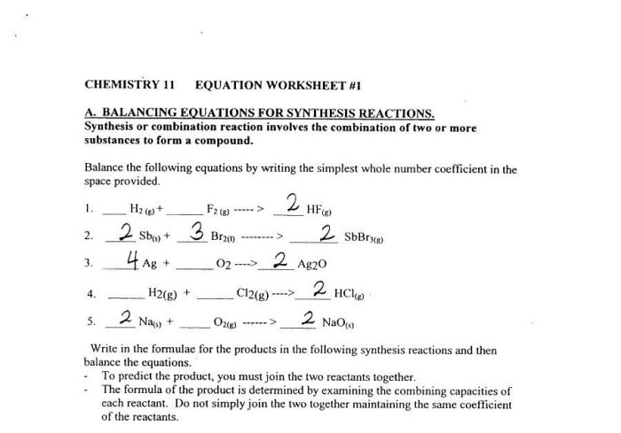 Predicting reaction products worksheet answers